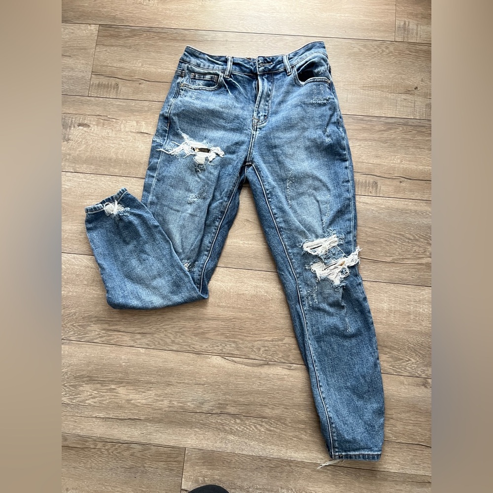 Fashion Nova Boyfriend Blue Distressed Denim